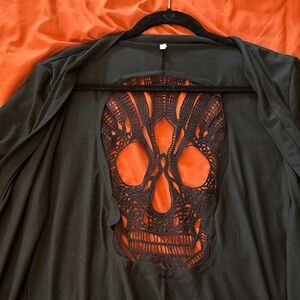 Black Cardigan with Skull Cutout